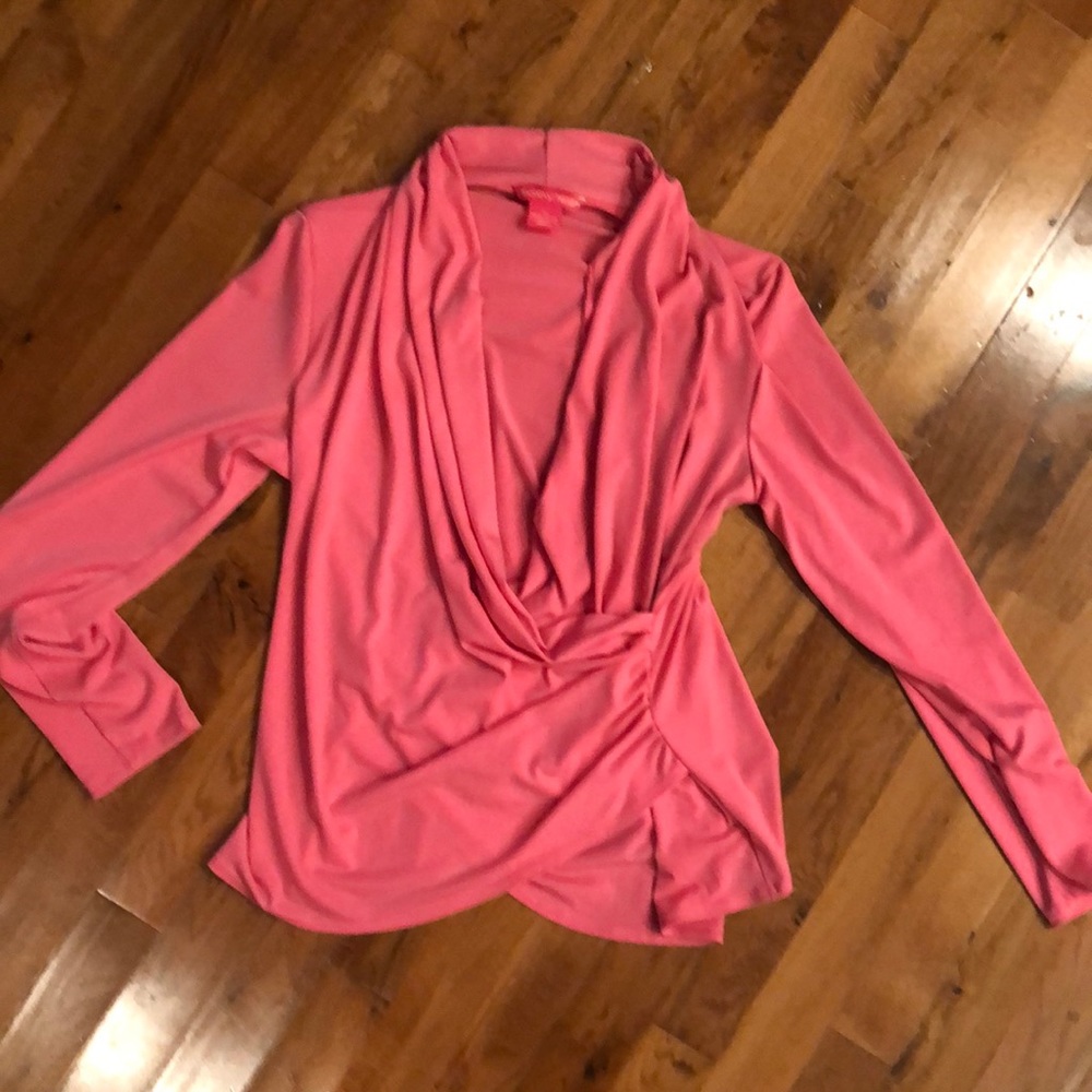Bright pink long sleeved top